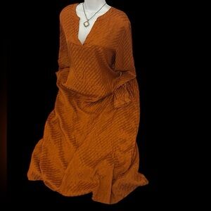 Cream  Midi Long-Sleeve Jacquard Tinsley Kaftan Dress Sz 46